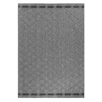 TEPPICH Outdoor Flachgewebe Rauten-Muster Polypropylen Balkon Grau Rechteckig 200x290 - Grau, Textil (200/290cm) - KADIMA DESIGN