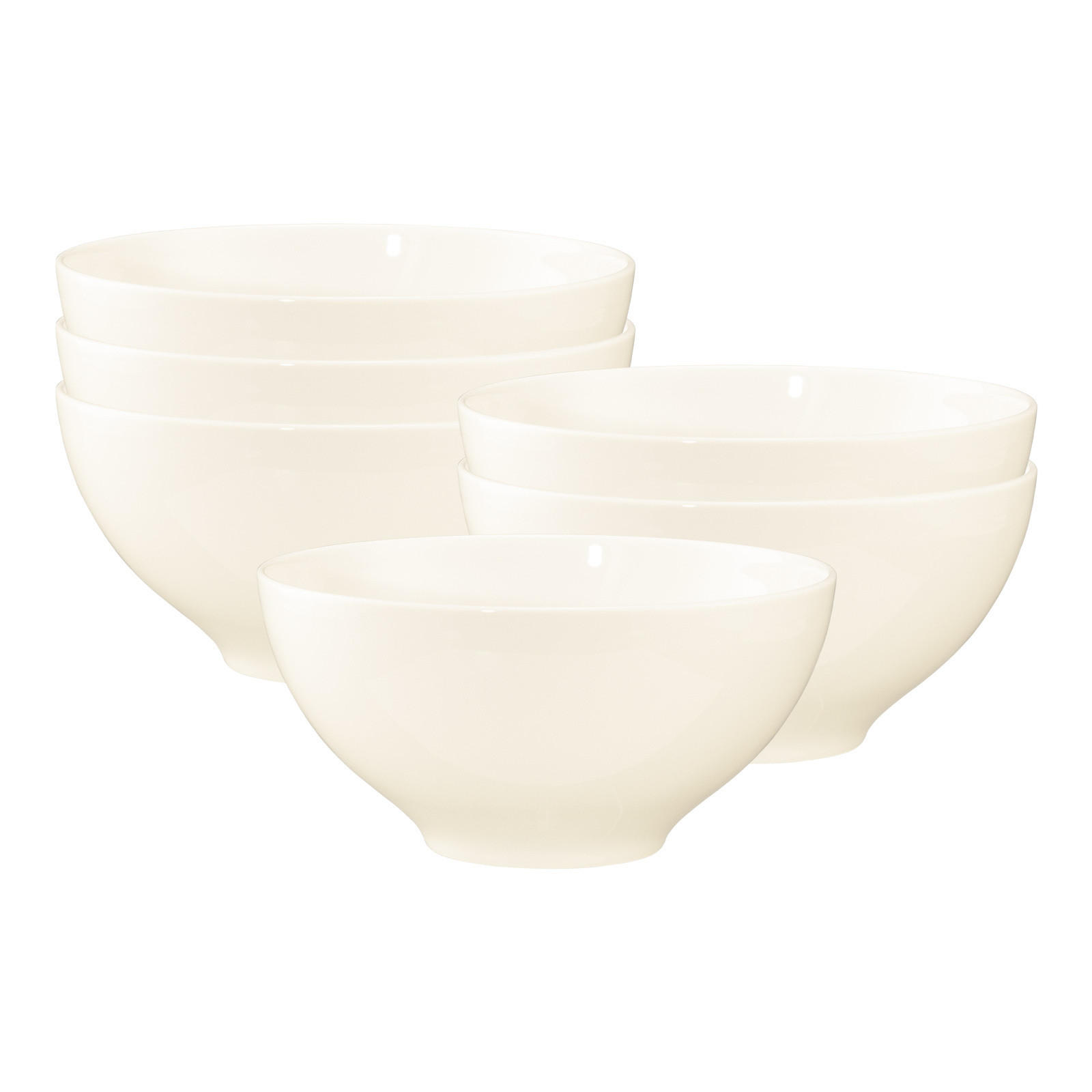 MÜSLISCHALEN Savona Fine Diamond creme ø 15,7 cm 6er Set - Creme, Keramik (15.7cm) - Seltmann Weiden