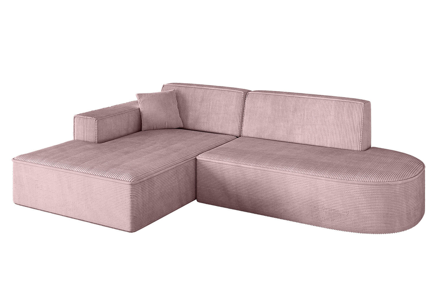 ECKSOFA Ottomane Links IREA-L1-v4 - 234x171x79 cm Rosa - Rosa, Holzwerkstoff/Textil (234/171cm) - ALTDECOR