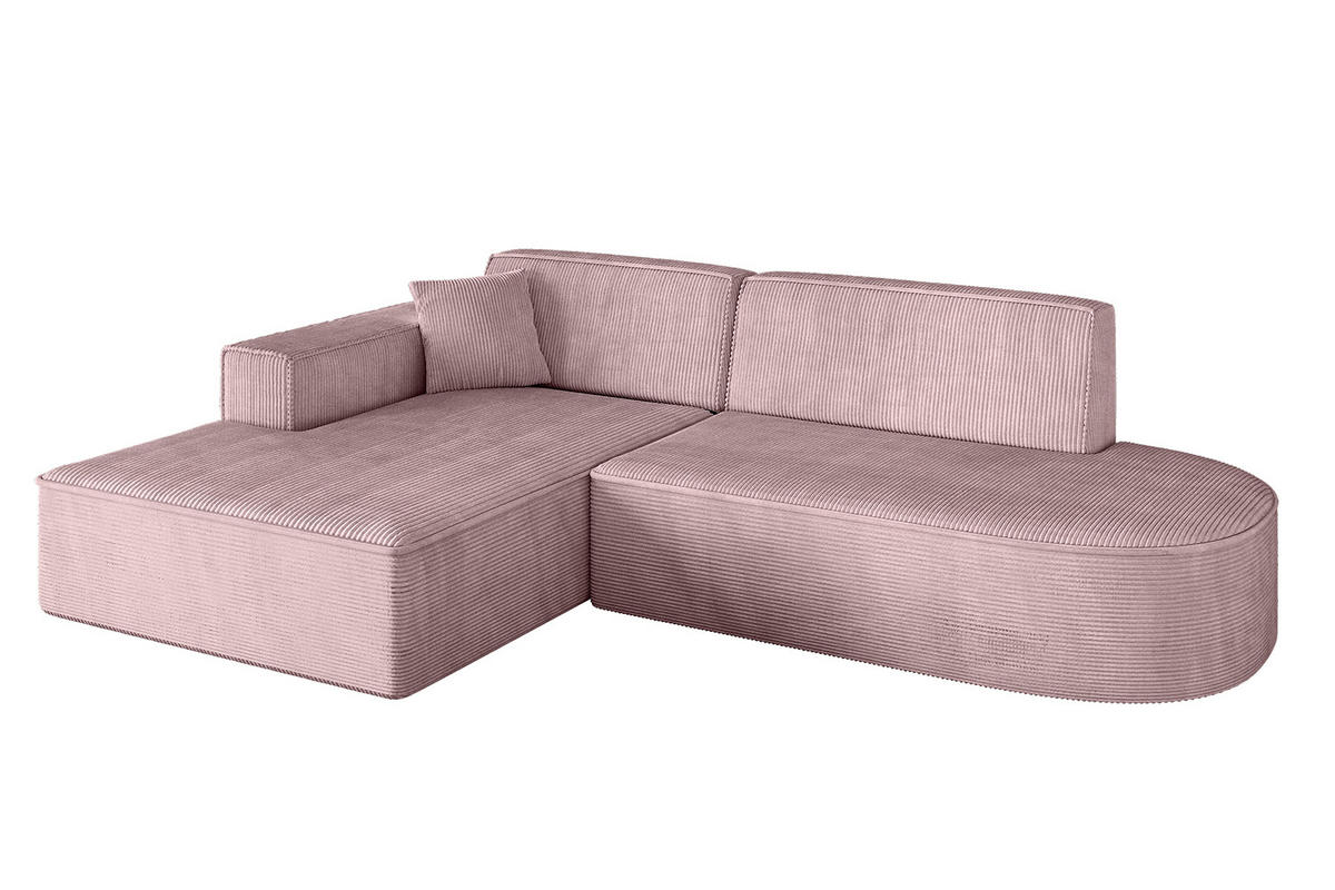ECKSOFA Ottomane Links IREA-L1-v4 - 234x171x79 cm Rosa - Rosa, Holzwerkstoff/Textil (234/171cm) - ALTDECOR