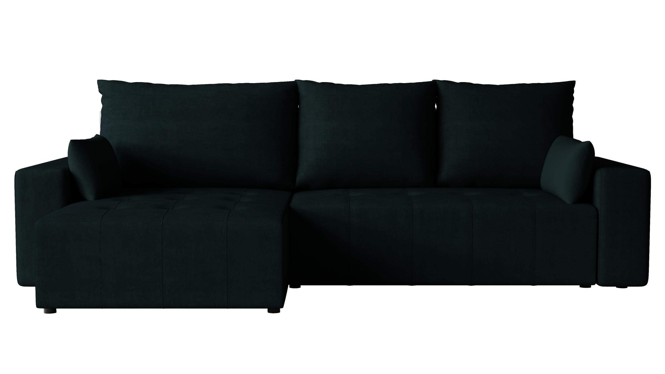 ECKSOFA Tico mit Bettkasten und Schlaffunktion, L-Form/XL-Form, Velourstoff, Universal - Anthrazit, Holzwerkstoff (276/145cm) - 4ALL HOME