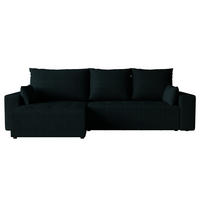 ECKSOFA Tico mit Bettkasten und Schlaffunktion, L-Form/XL-Form, Velourstoff, Universal - Anthrazit, Holzwerkstoff (276/145cm) - 4ALL HOME