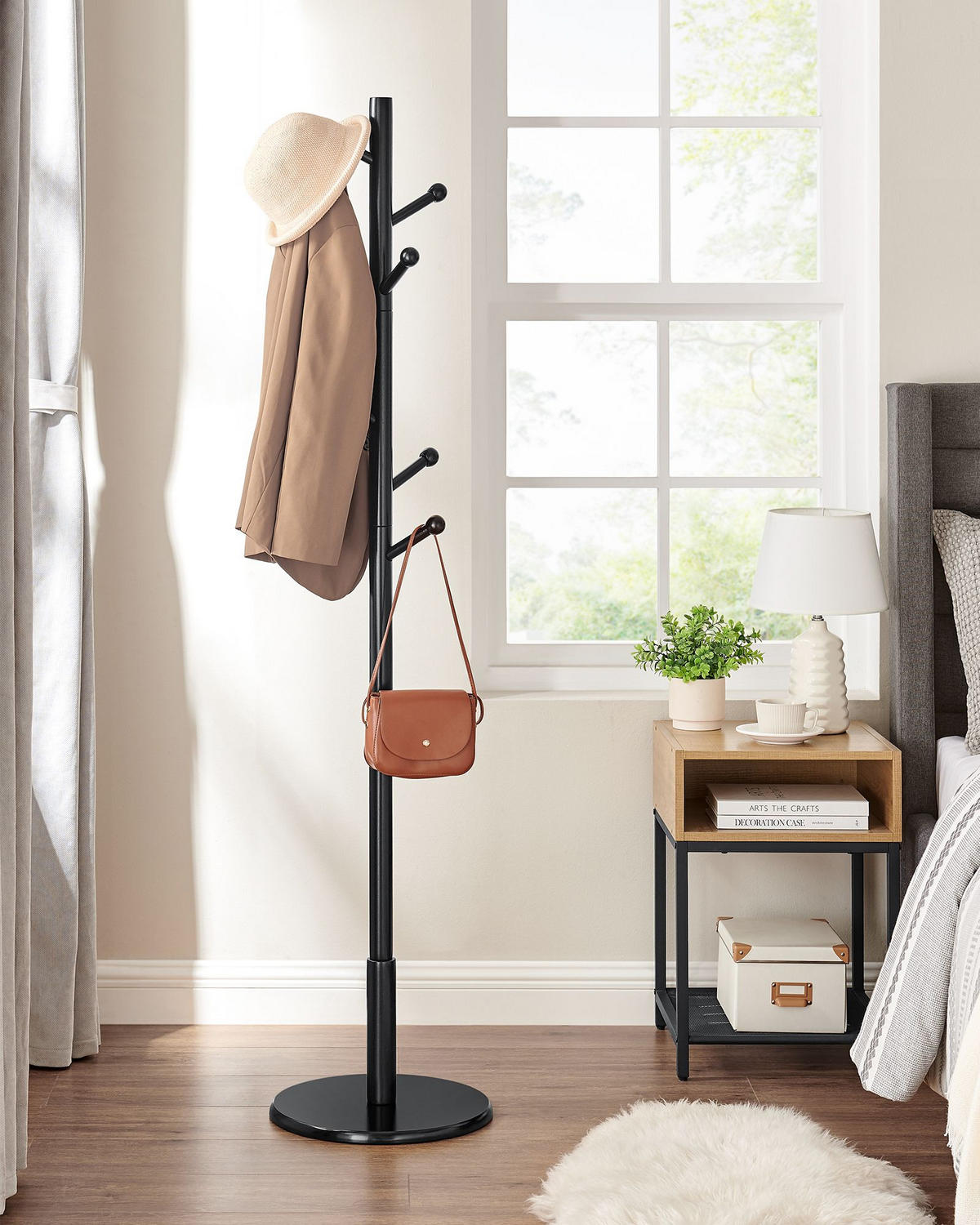 GARDEROBENSTÄNDER BUDAPEST - Schwarz, Holzwerkstoff (38/175/38cm) - Hansiro