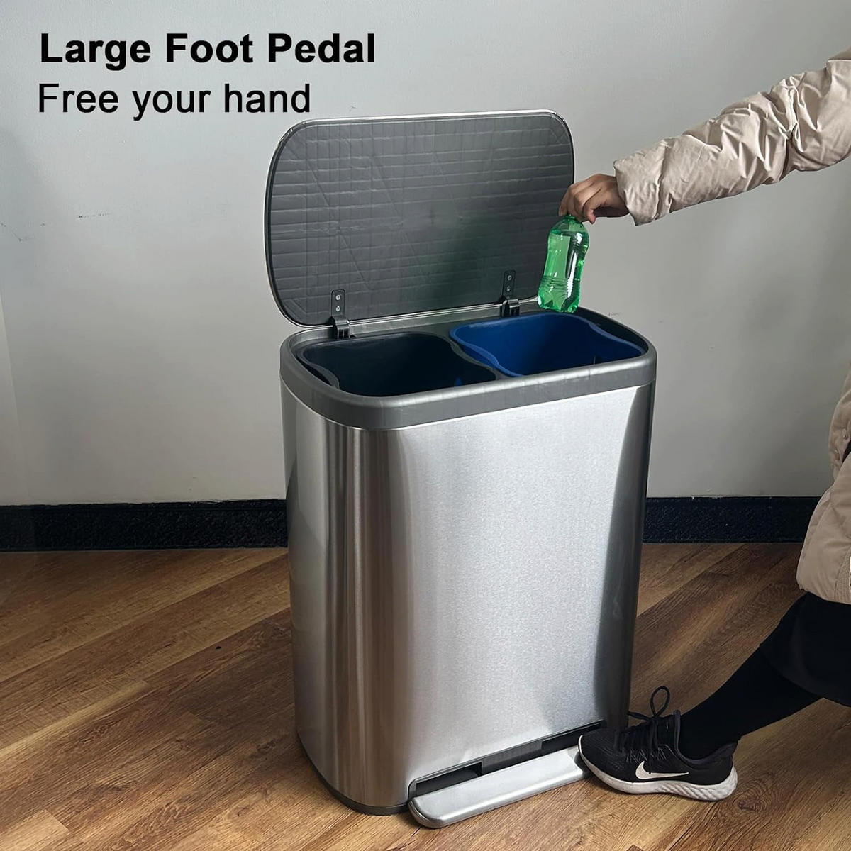 ABFALLEIMER EMPIRE silber - Silberfarben, Metall (42/67.5/56cm) - Kitchen Move