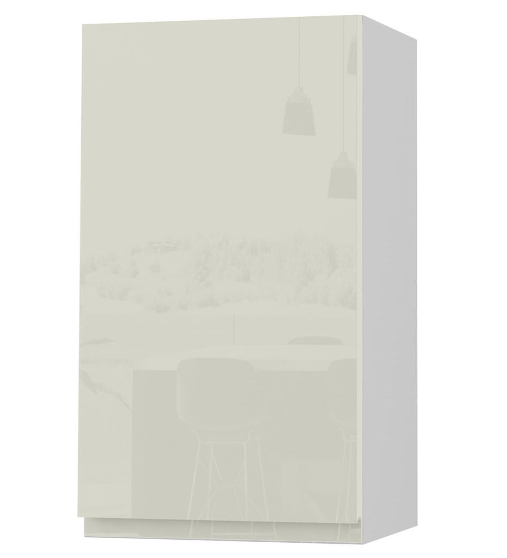 HÄNGESCHRANK Florence W2/40 Weiß / RAL 1013 perlweiß HG 40 / 32,5 / 72cm - Türanschlag rechts - Weiß Hochglanz/Weiß, Holz/Holzwerkstoff (40/72/32.5cm) - Feldmann-Wohnen