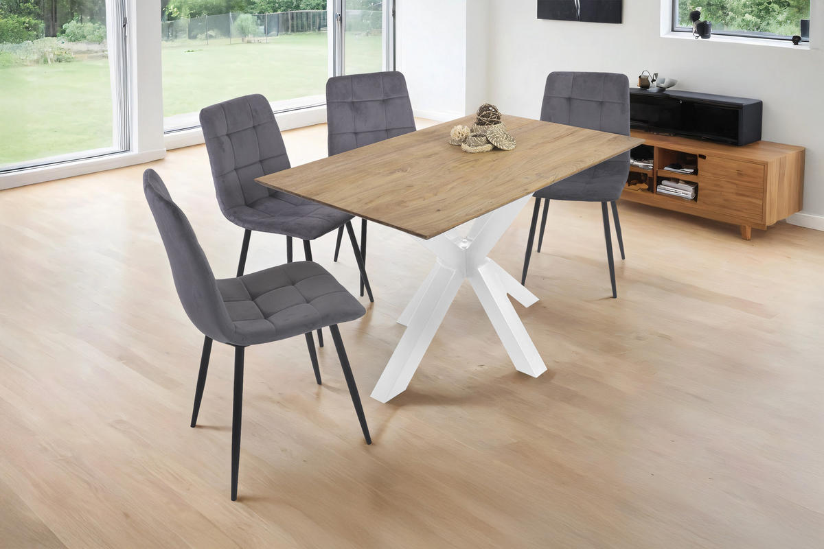 ESSTISCH DEAN - Eichefarben/Beige, Holz (80/140/77cm) - SAM