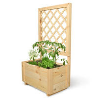 PFLANZKASTEN mit Rankgitter THIO Inkl. Vlies 58cm Breit - Braun, Holz (58/104/34cm) - DELUKE