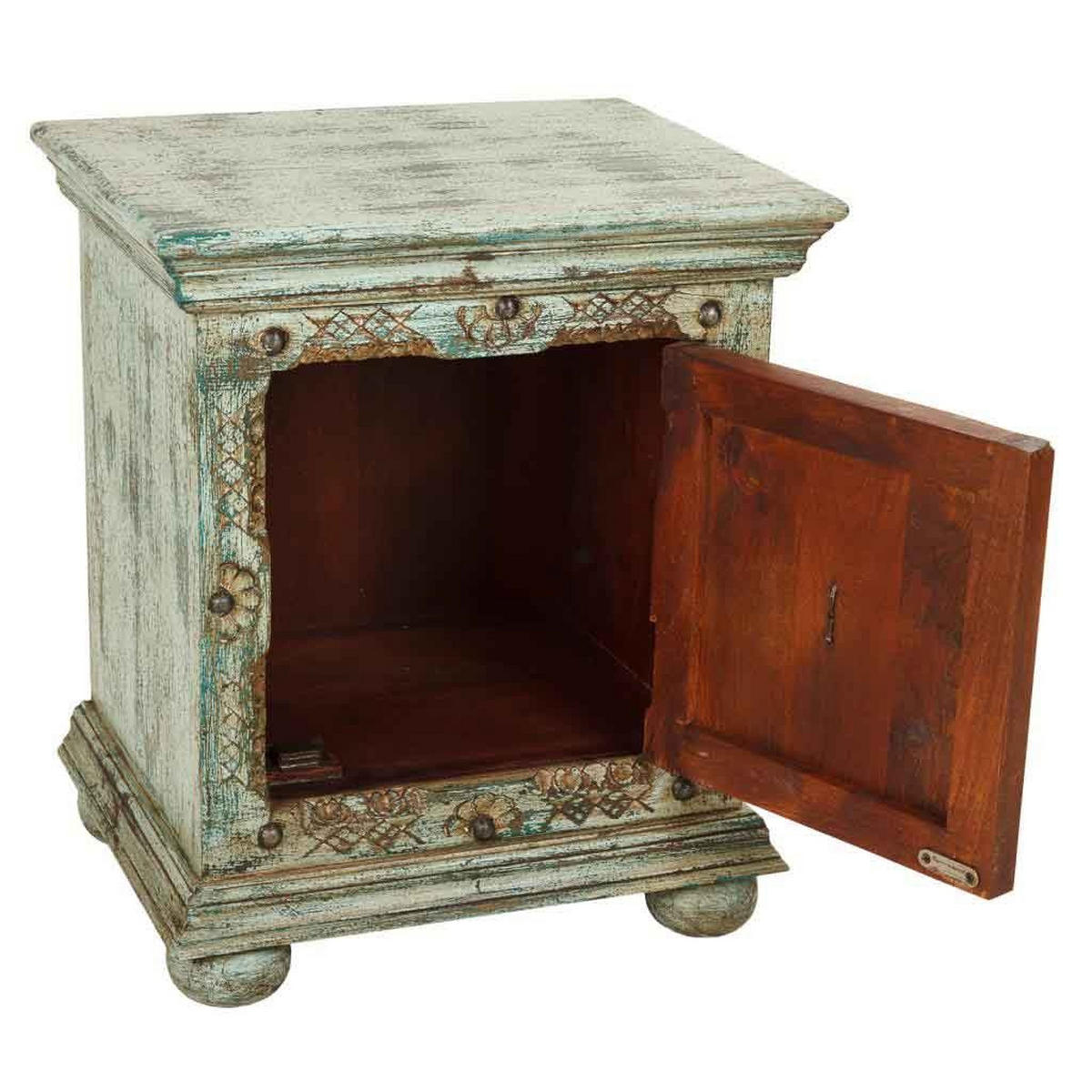 NACHTTISCH aus Holz, grün, 50x40x59cm - Multicolor, Holz (50/59/40cm) - Wanderlust