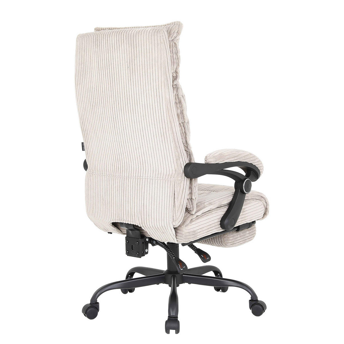 BÜRODREHSTUHL mit Fußablage - Beige/Schwarz, Textil/Metall (71/116/71cm) - home24