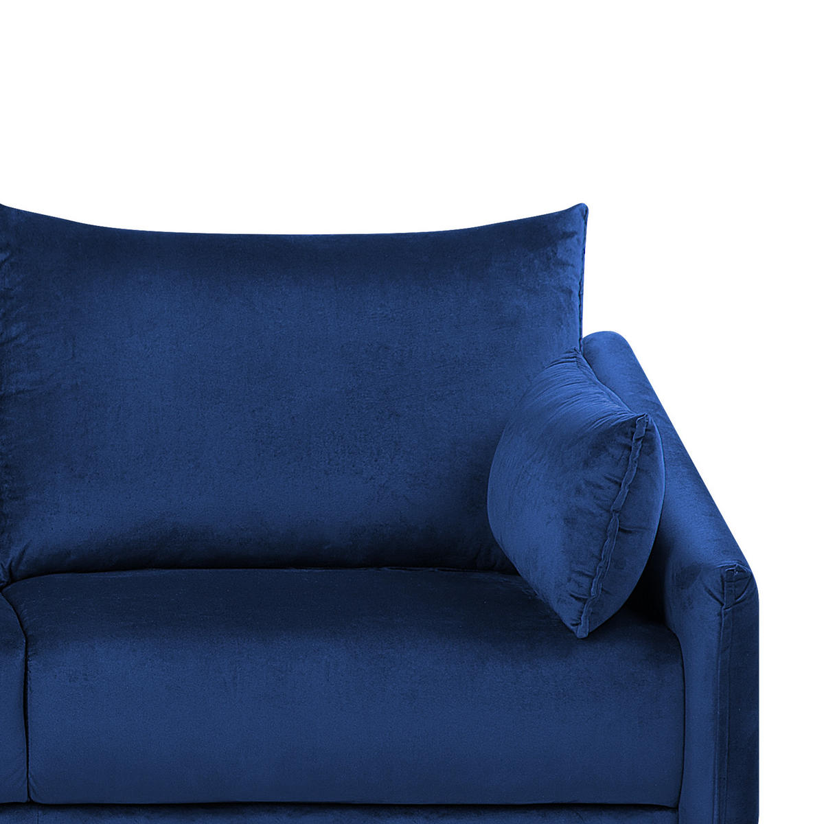 ECKSOFA Samtstoff Marineblau Varde - Hellblau, Textil (245/162cm) - Beliani