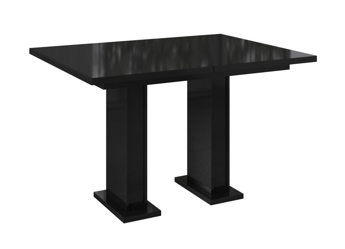 ESSTISCH ausziehbar 120 -160x80x75 cm - Hochglanz Schwarz - LOSS - Schwarz Hochglanz, Holzwerkstoff (120/80/75cm) - ALTDECOR