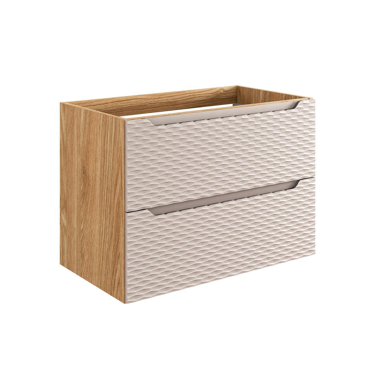 WASCHTISCHUNTERSCHRANK 80cm Elora Beige und Holz - Braun, Holzwerkstoff (80/57/46cm) - Petits-meubles