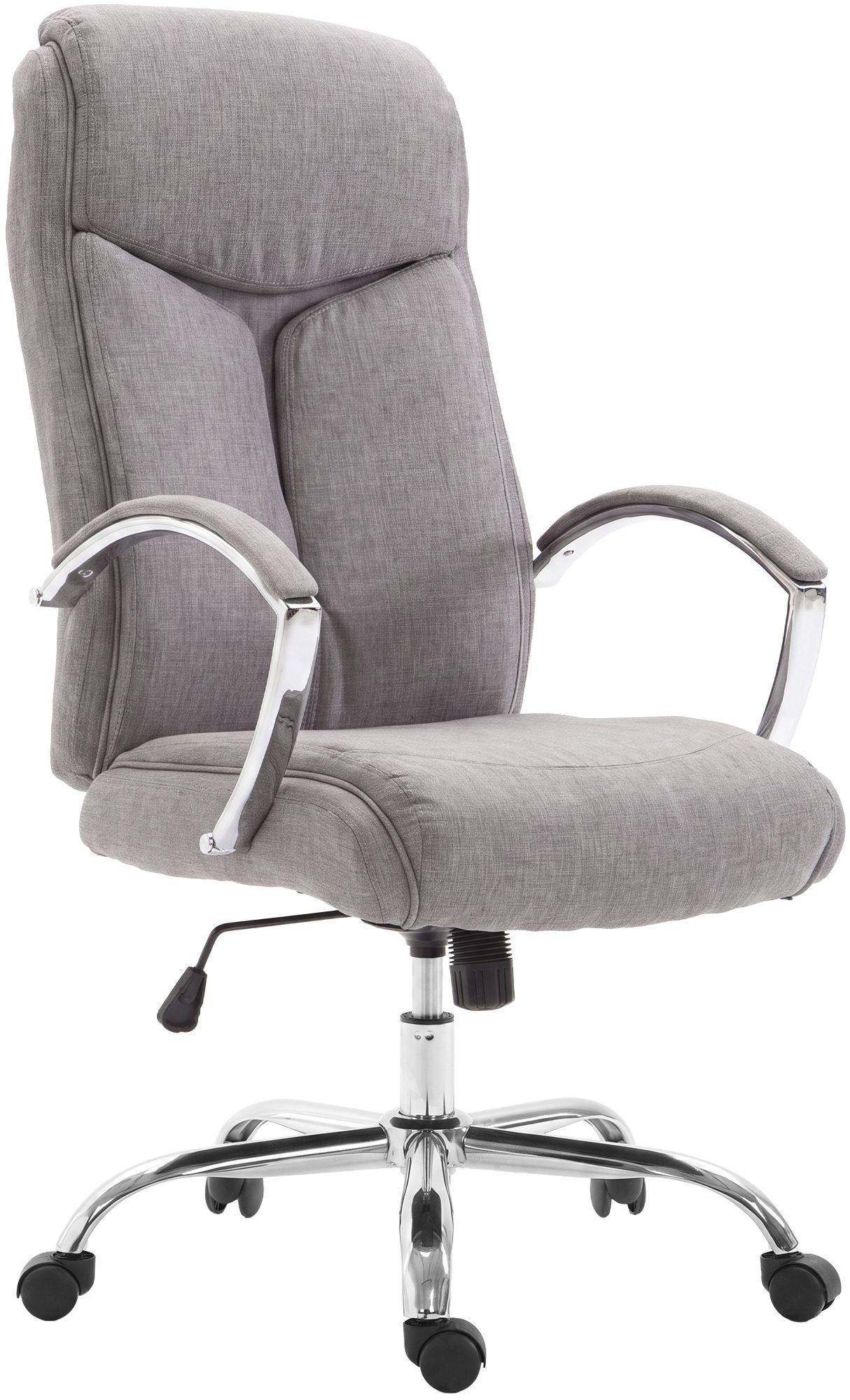 DREHSTUHL Stoff Grau - Chromfarben/Grau, Textil/Metall (65/115/73cm) - CLP
