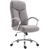 DREHSTUHL Stoff Grau - Chromfarben/Grau, Textil/Metall (65/115/73cm) - CLP