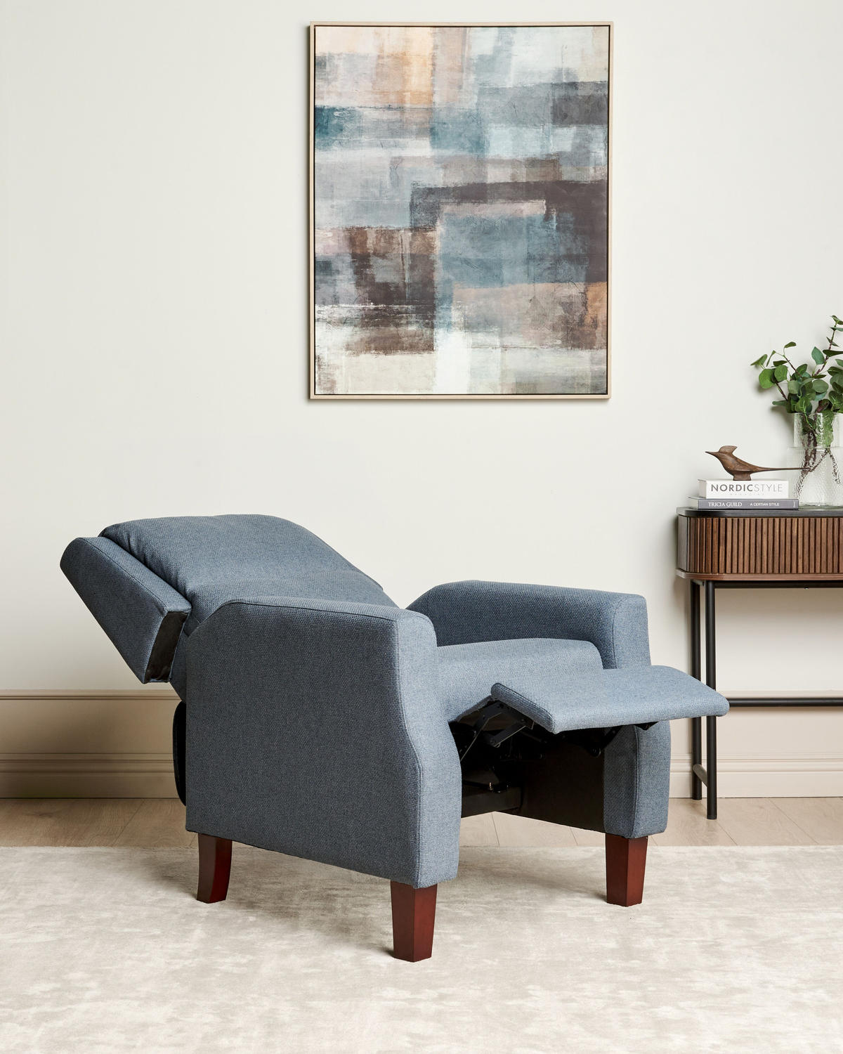 SESSEL dunkelblau verstellbar Egersund - Dunkelblau, Textil (75/97/92cm) - Beliani