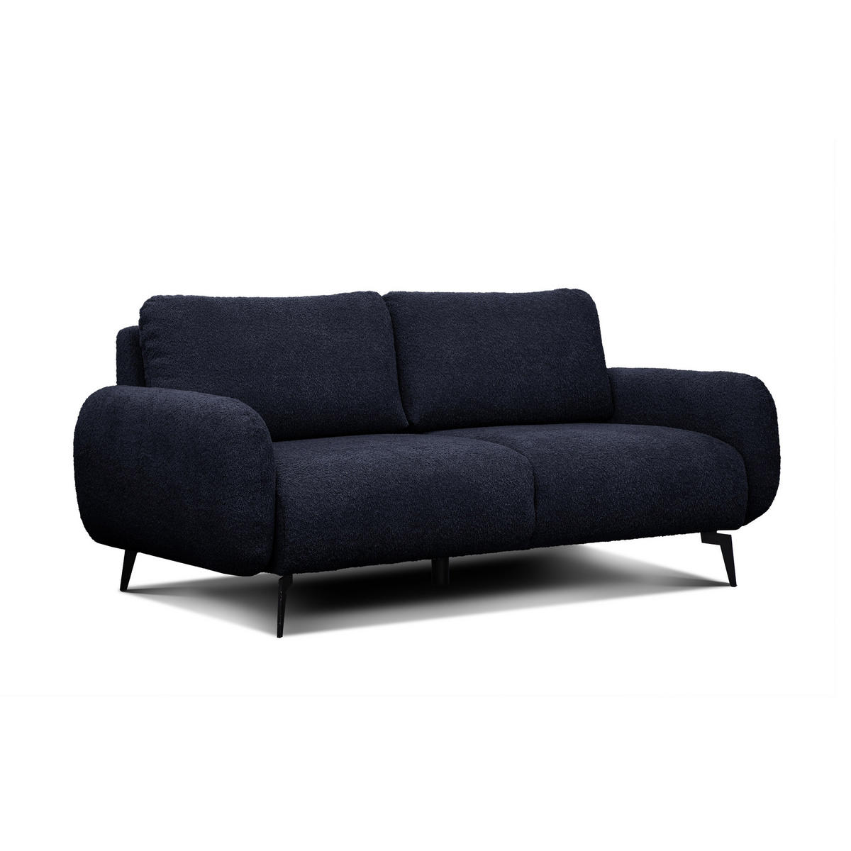 SOFA FEBE 3-Sitzer, marineblau - Schwarz/Dunkelblau, Holz/Textil (190/82/96cm) - Courtois Laville