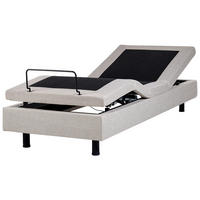 VERSTELLBARES-BETT 90/200 cm Beige Duke - Beige/Schwarz, Textil (90/200cm) - Beliani