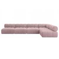 ECKSOFA modulares Sofa Samaro-L3 - 380x190x70 cm Rosa Cord - Rosa, Holzwerkstoff/Textil (380/190cm) - ALTDECOR