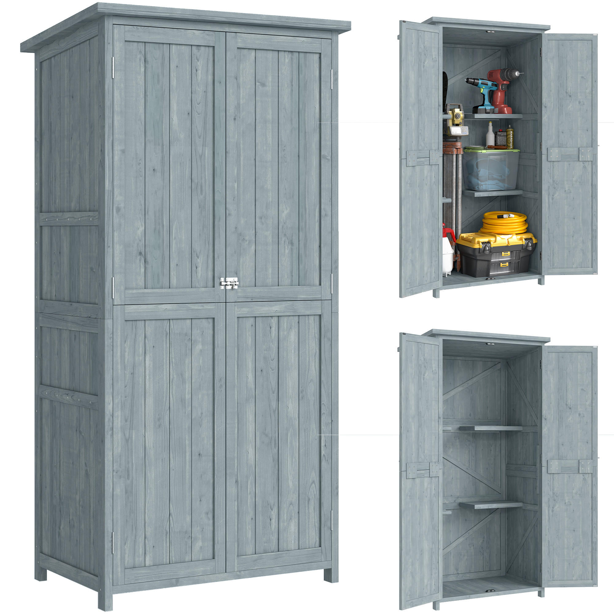 ComfortXL Geräteschuppen Grau 85x170x54 cm