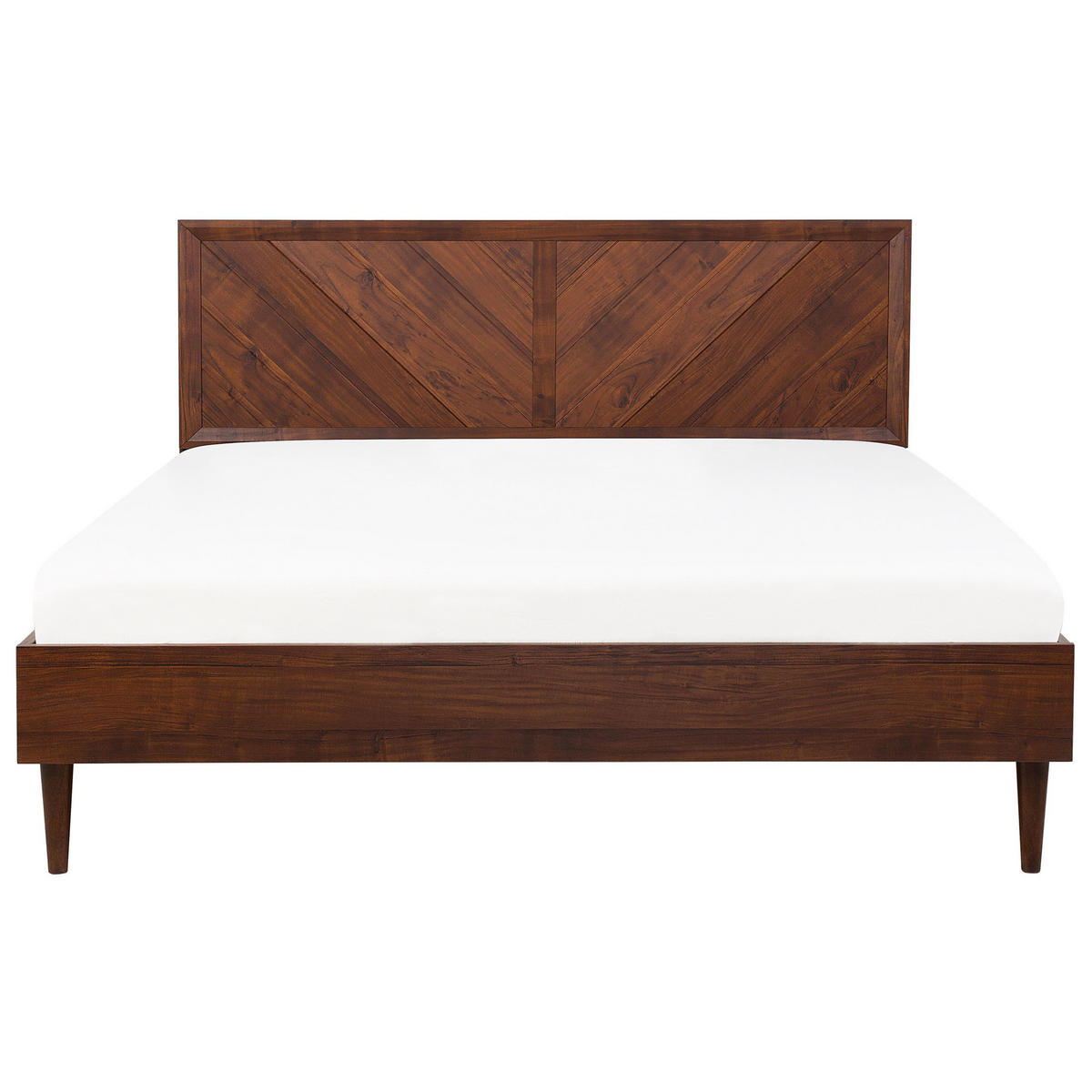 BETT 180/200cm Dunkler Holzfarbton Mialet - Dunkelbraun, Holzwerkstoff (180/200cm) - Beliani