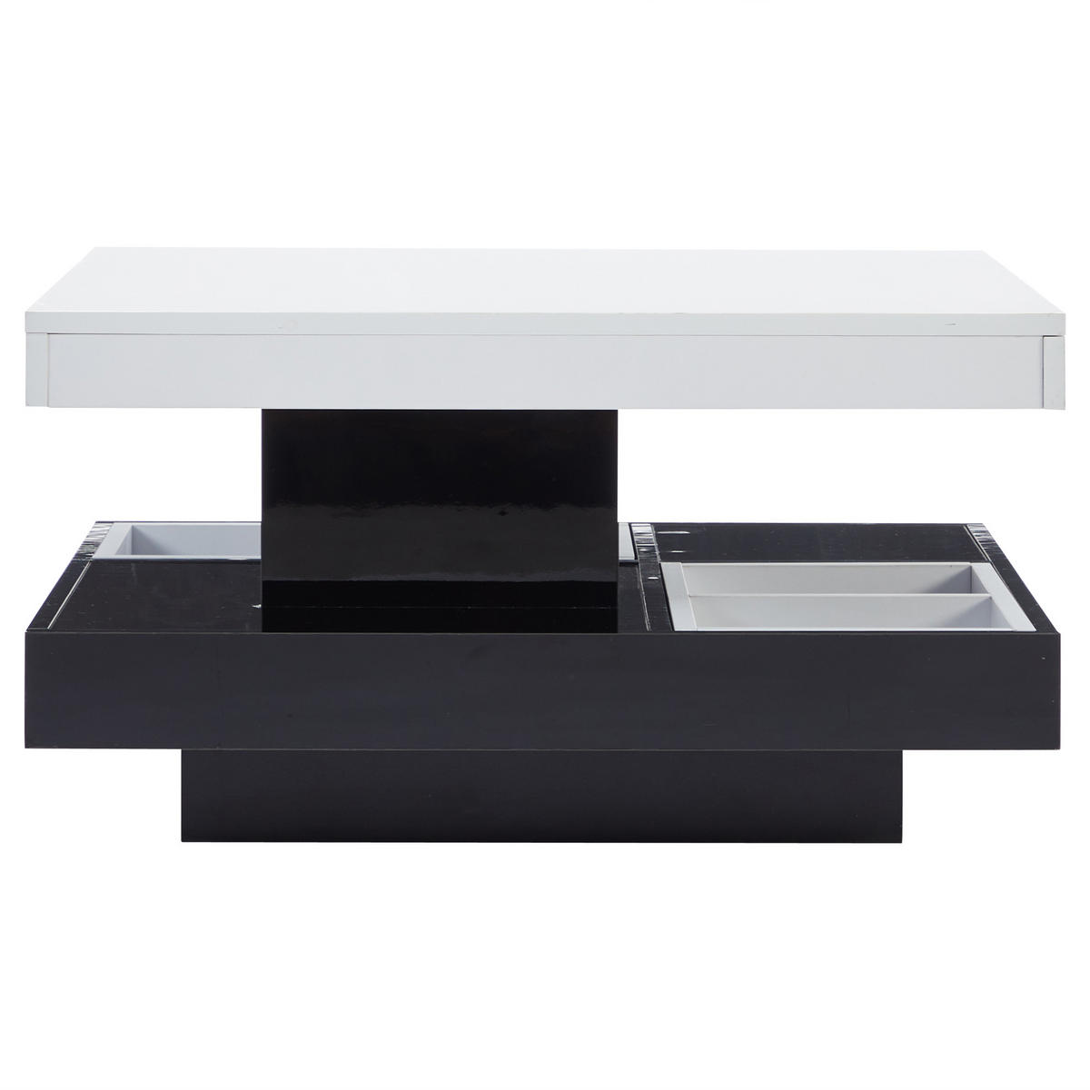 COUCHTISCH Weiß/Schwarz, 70/70/36 cm - Schwarz, Holzwerkstoff (70/70/36cm) - PANGIVO