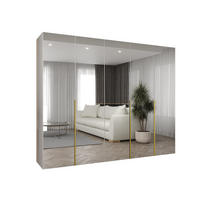 DREHTÜRENSCHRANK 202/250/52 5-türig - Goldfarben/Weiß, Holz (250/202/52cm) - Abiks Möbel