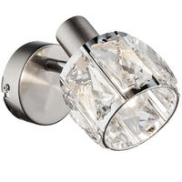 WANDLEUCHTE KRIS Silber Kristalloptik - Silberfarben, Glas (9.2/12.5/16cm) - Globo Lighting