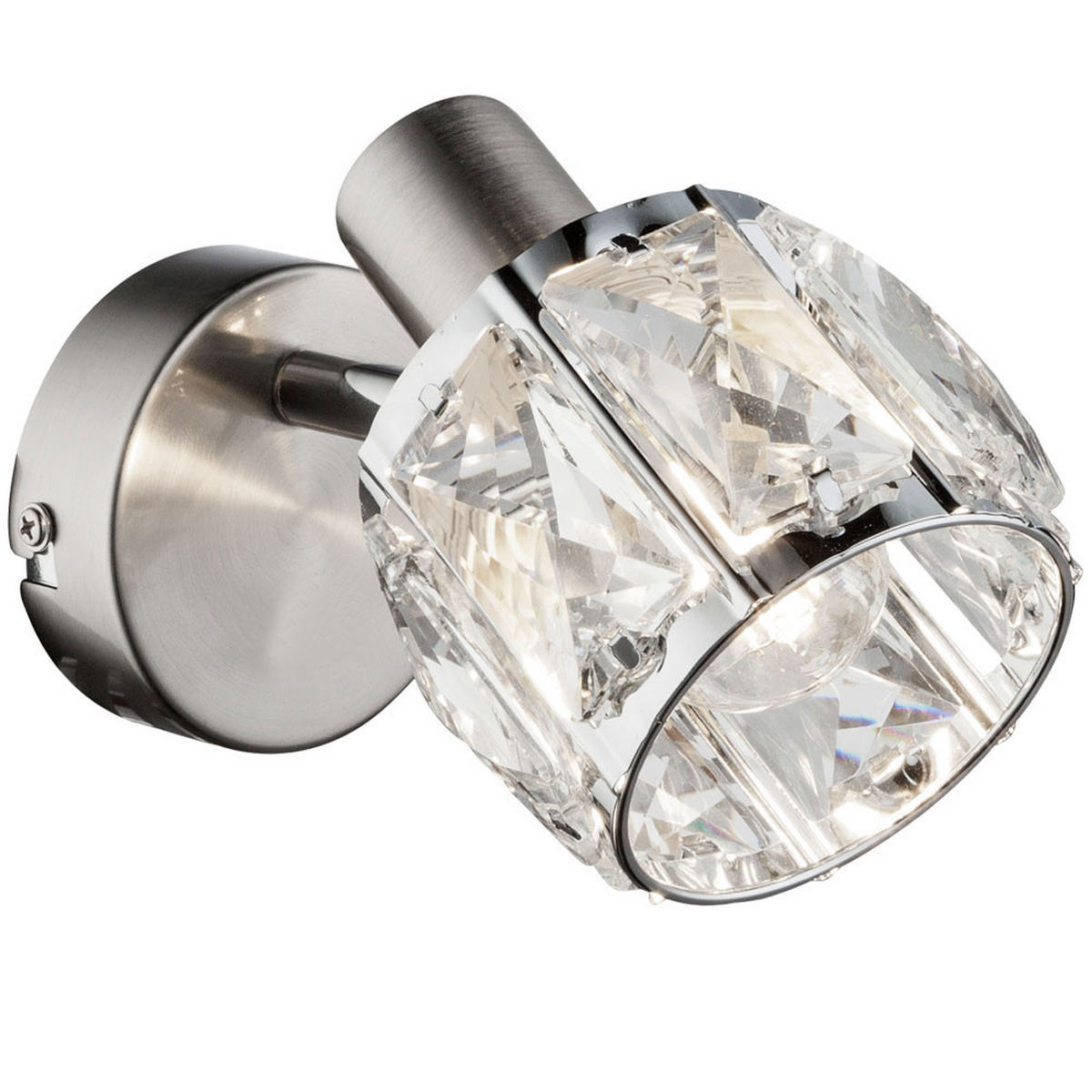 WANDLEUCHTE KRIS Silber Kristalloptik - Silberfarben, Glas (9.2/12.5/16cm) - Globo Lighting