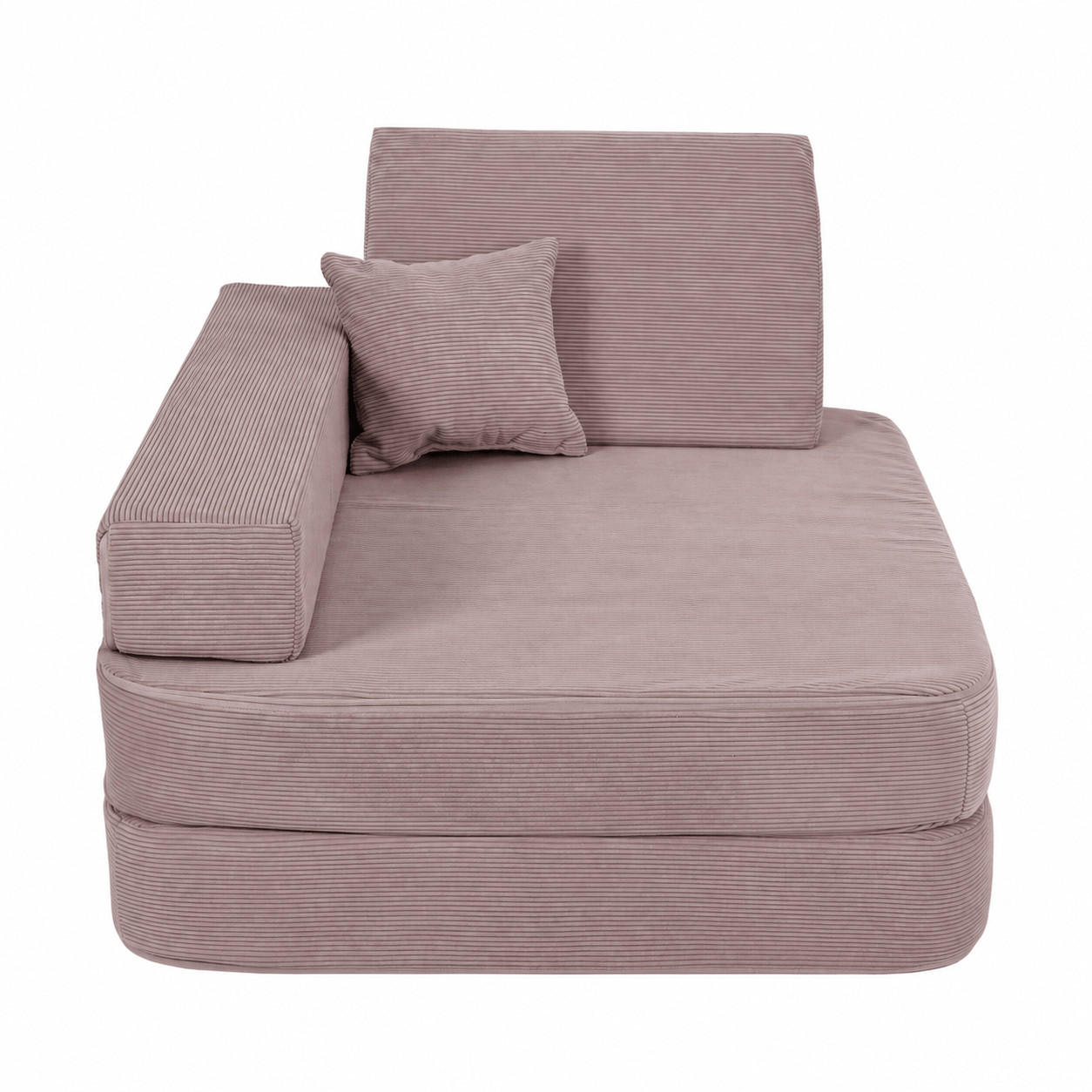 KINDERSESSEL 5 in 1 ausklappbar Cordsamt Taupe - Taupe, Textil (80/24/80cm) - AngeLove