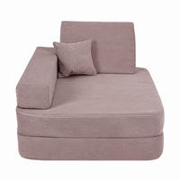 KINDERSESSEL 5 in 1 ausklappbar Cordsamt Taupe - Taupe, Textil (80/24/80cm) - AngeLove
