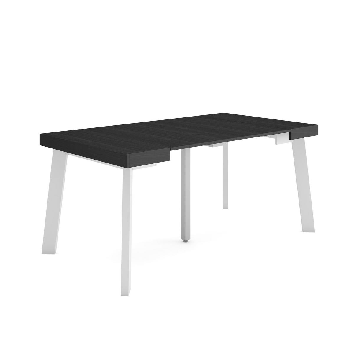 KONSOLENTISCH ausziehbar 58 bis 160cm, für 8 Gäste, schwarz, 90/58/73cm - Schwarz, Holzwerkstoff (90/160/73cm) - Skraut Home