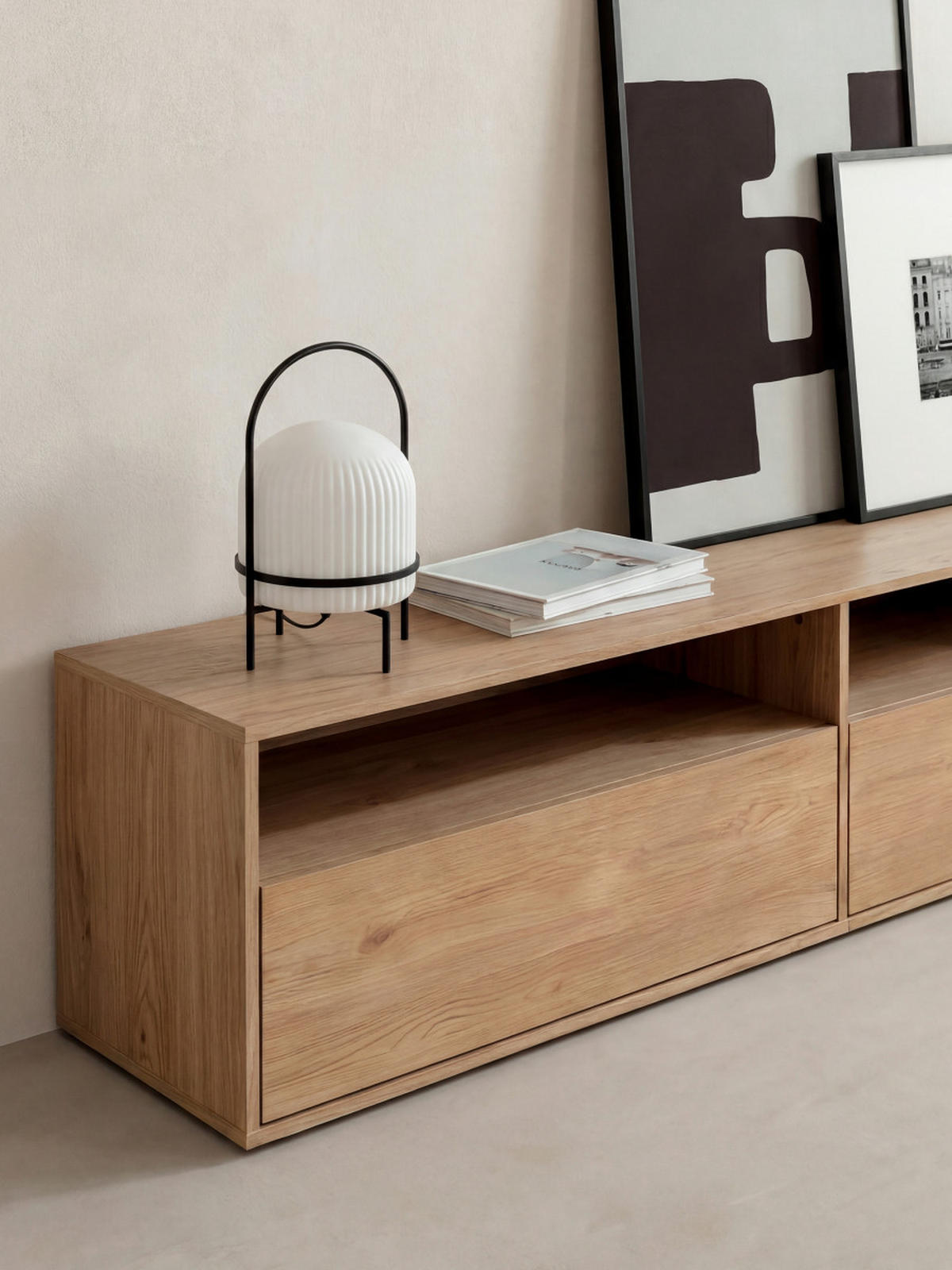 TV-ELEMENT Hegas Natur 180 cm x 43.6 cm - Braun, Holzwerkstoff (180/43/41cm) - Kenay Home