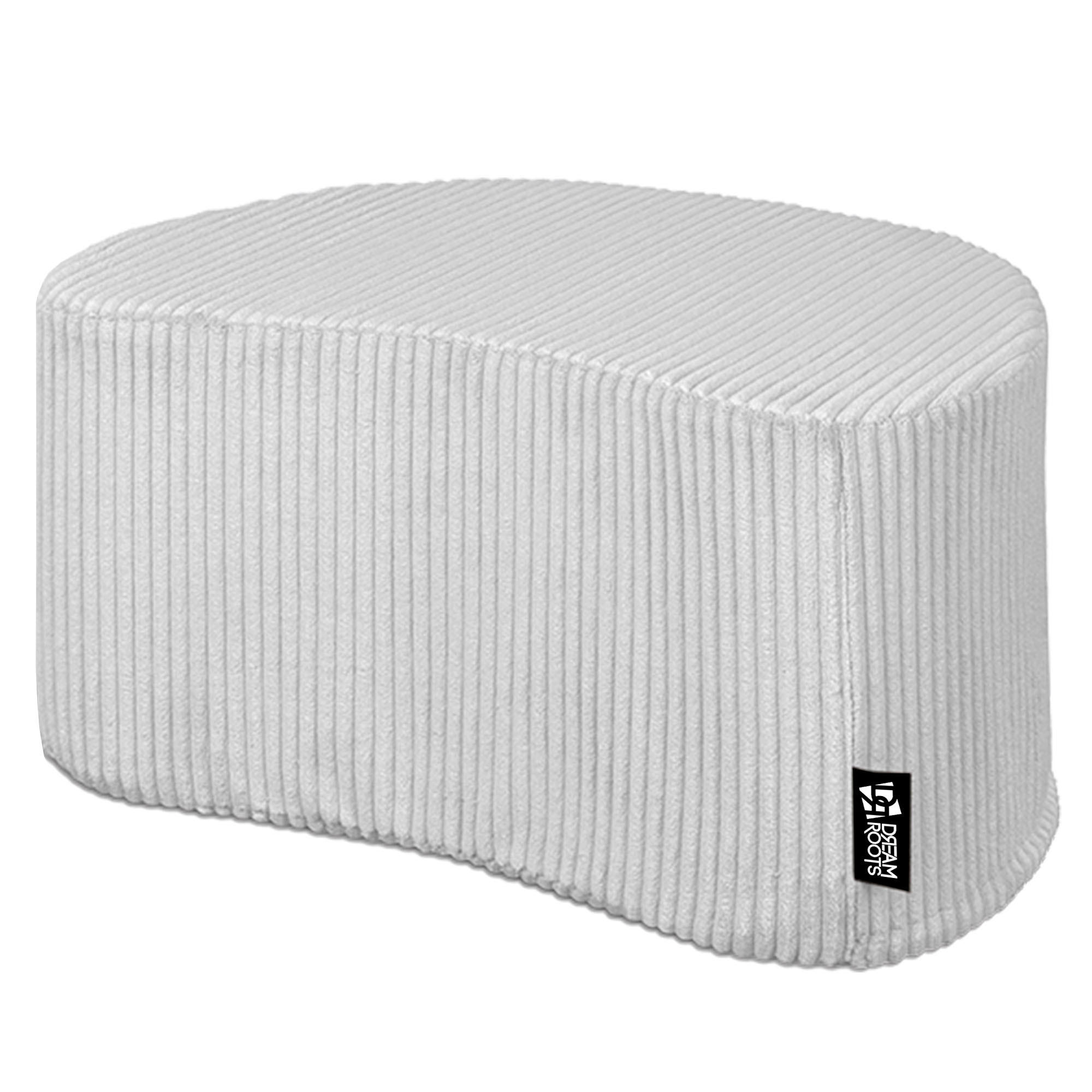 SITZSACK Halbmond 54/36/35 cm, weicher Cord 420 g/m², Hellgrau - Hellgrau, Textil (36/35/54cm) - Dreamroots