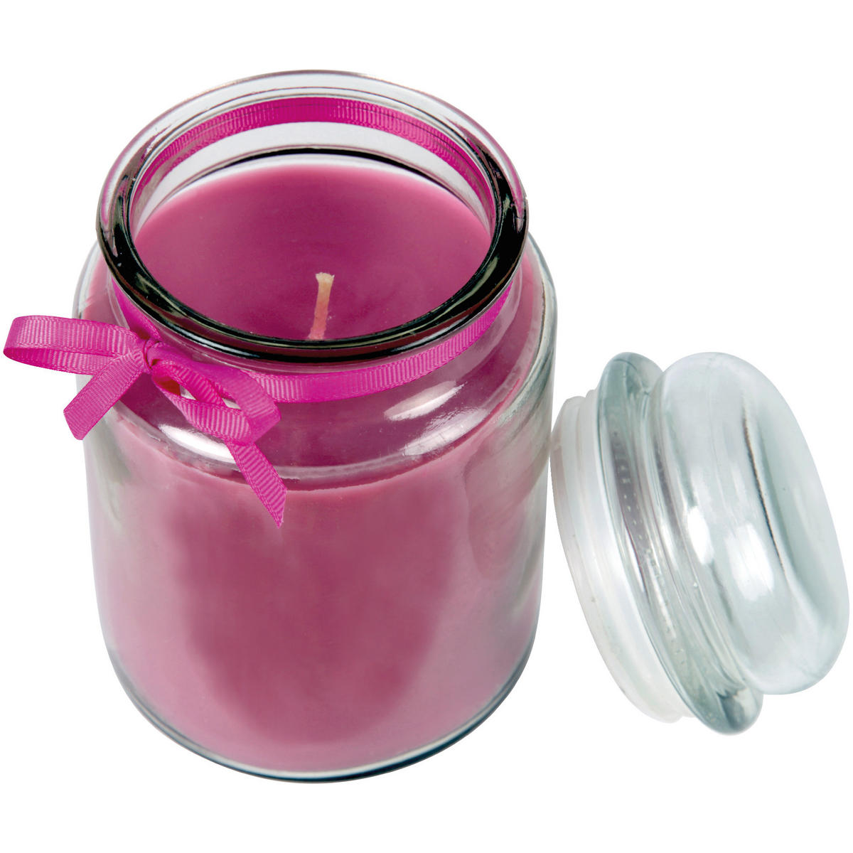 DUFTKERZE im Bonbonglas mit Deckel Lavendel 110h - Lila, Glas (10/16cm)