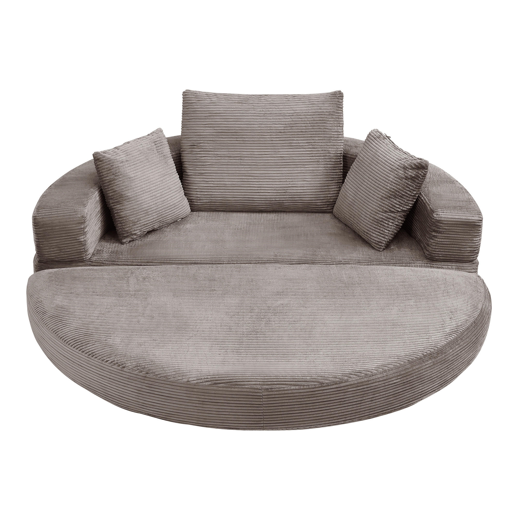 SCHLAFSOFA 173/88/60 cm Braungrau mit 3 Kissen - Graubraun, Textil (176/40/173cm) - Oxeza