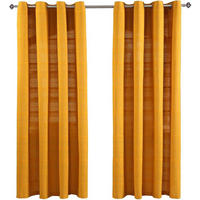 ÖSENVORHANG Rajput blickdicht 2er-Set, 137/137 cm - Currygelb, Textil (137/137cm) - Homescapes