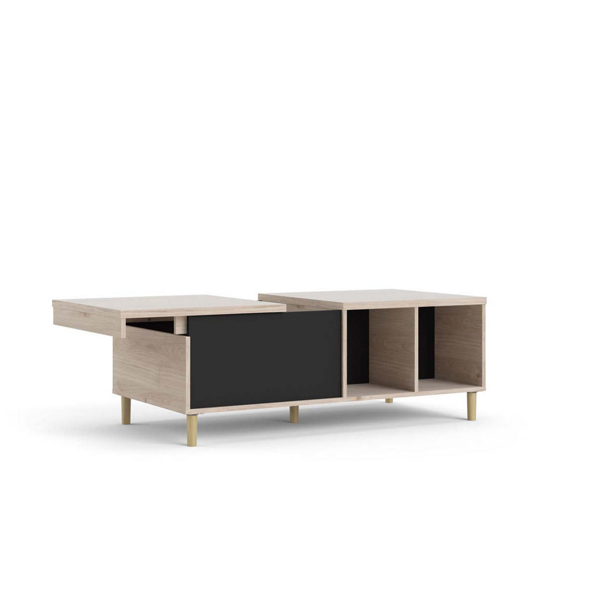 COUCHTISCH Schwarz - Schwarz, Holzwerkstoff (61/120/45cm) - ebuy24