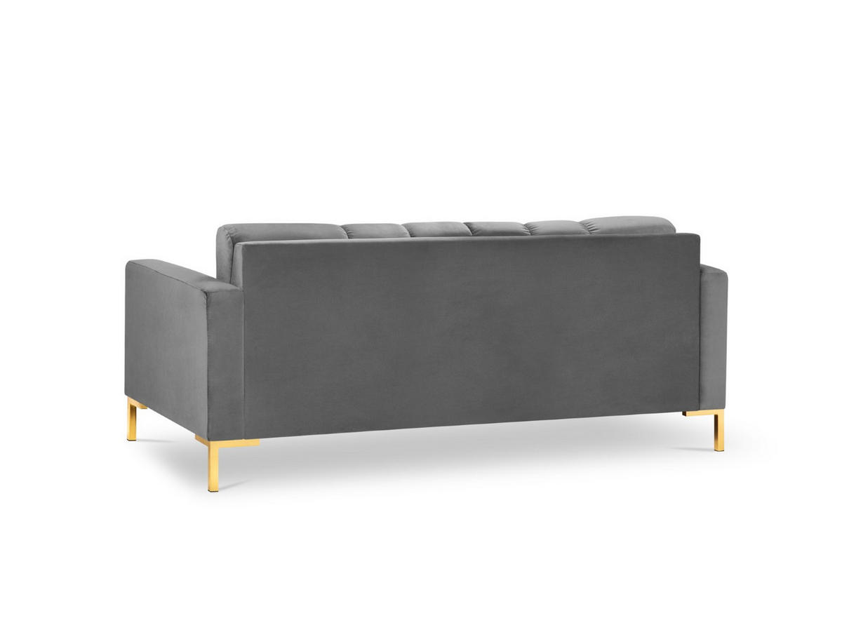 SOFA Mamaia aus Samt hellgrau 2 Sitzplätze - Hellgrau, Textil (92/75/152cm) - Micadoni