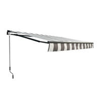 GELENKARMMARKISE Insbruk 300x200cm Grau-Weiß Balkonmarkise Gelenkmarkise - Grau, Kunststoff (295/20/200cm) - DELUKE