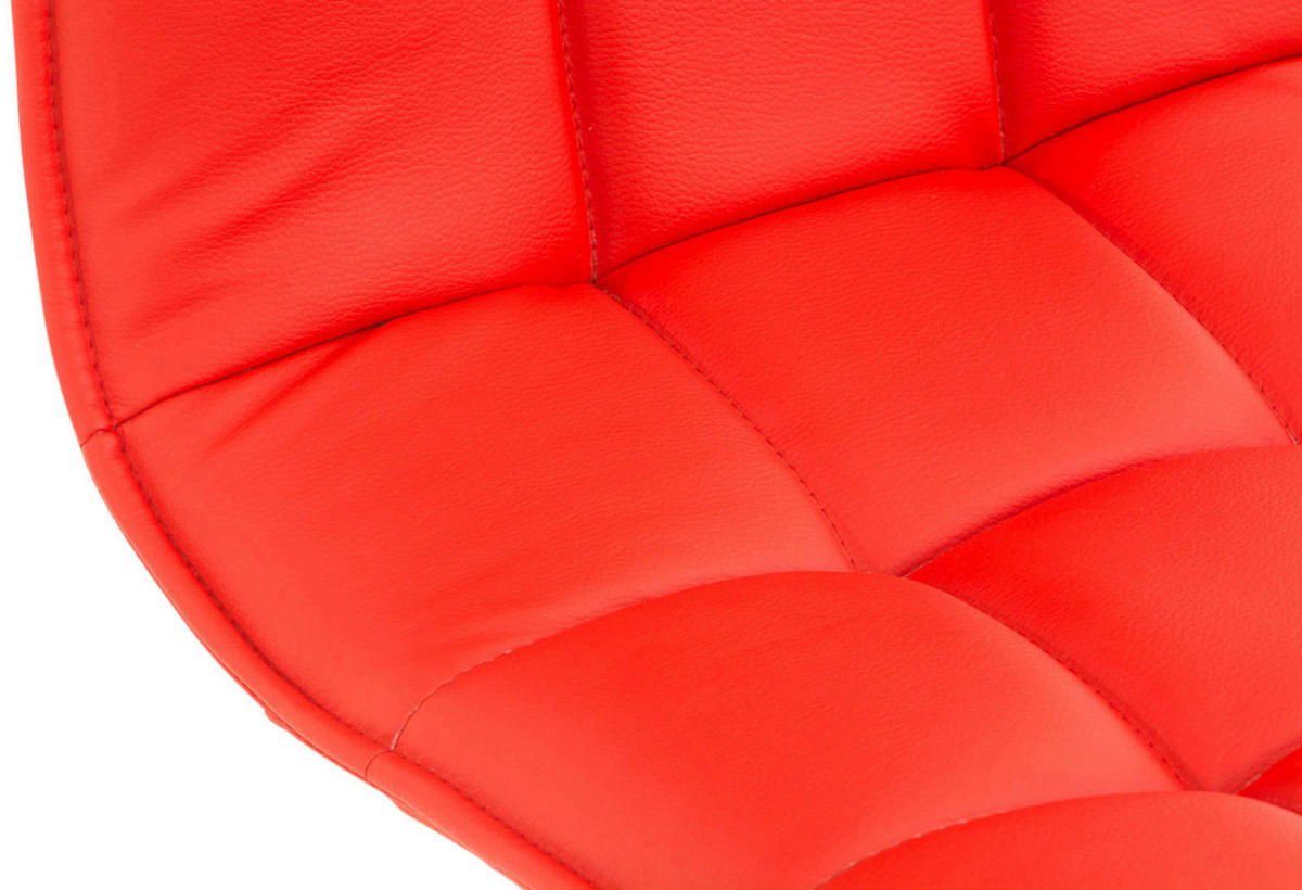 DREHSTUHL 2er Set Lederlook rot - Chromfarben/Rot, Textil/Metall (43/90/56cm) - CLP