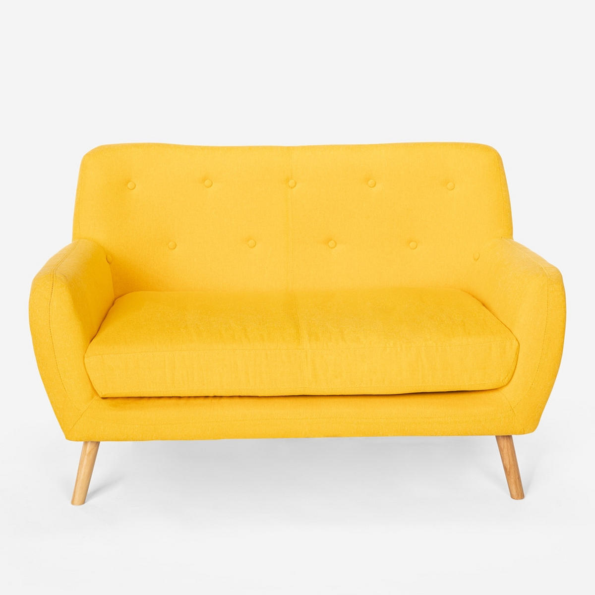 2-SITZER Irvine - Gelb - Gelb, Textil (125/82/56cm) - Pasmara
