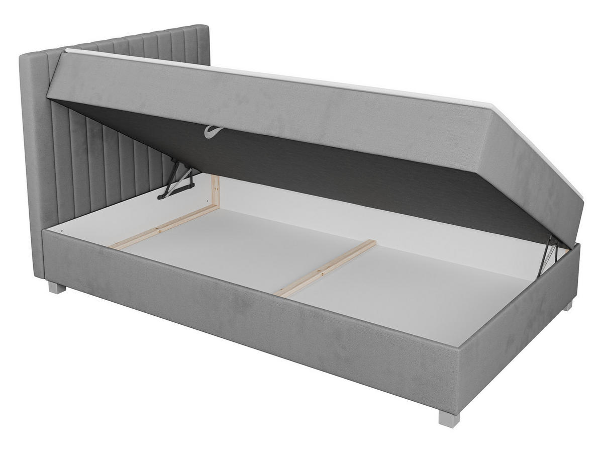 BOXBETT Viki - Silberfarben/Rosa, Holzwerkstoff/Kunststoff (120/200cm) - MIRJAN24