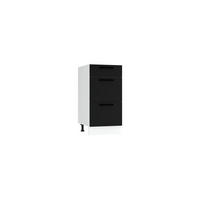 UNTERSCHRANK D40S3 - Morvex - 3 Schubladen für effiziente Organisation - Schwarz, Holz/Metall (40/82/52.4cm) - ROYAL24_MARKT