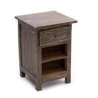 NACHTTISCH Ben Mahagoni Massivholz, mit Schublade und 2 Fächern rustic braun - Braun, Holz (38/55/38cm) - CREEDWOOD