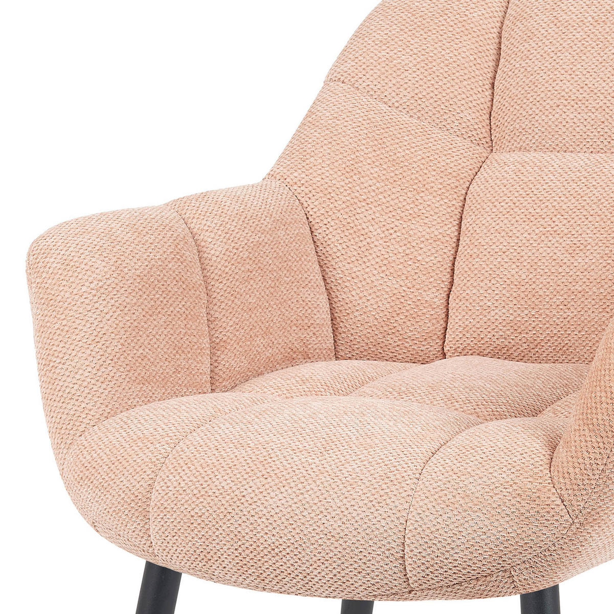 ESSZIMMERSTUHL Mika-Remo - Schwarz/Rosa, Textil/Metall (65/81/66cm) - DUBI Möbel