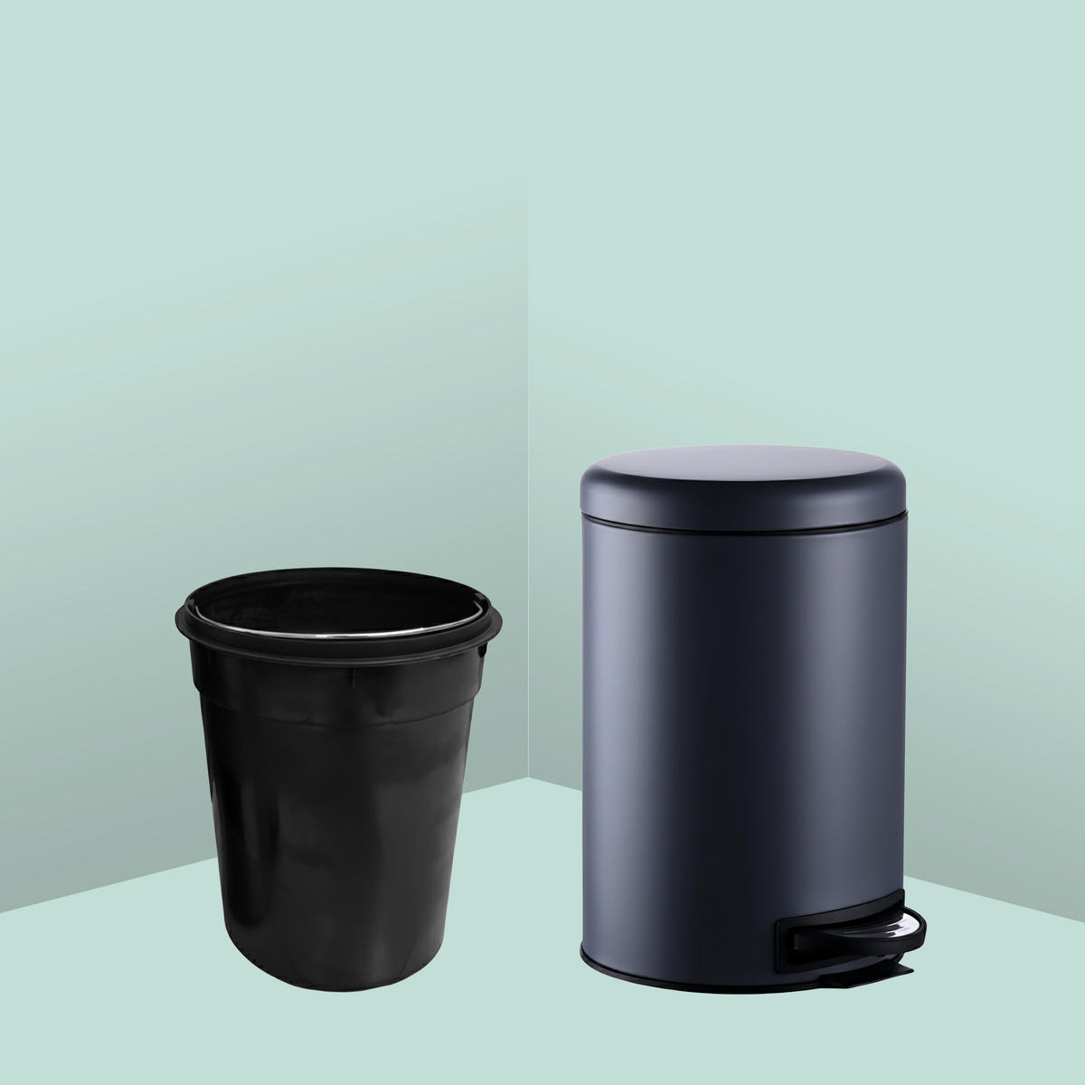 MÜLLEIMER - Grau, Kunststoff/Metall (25.5/39/33cm) - Relaxdays