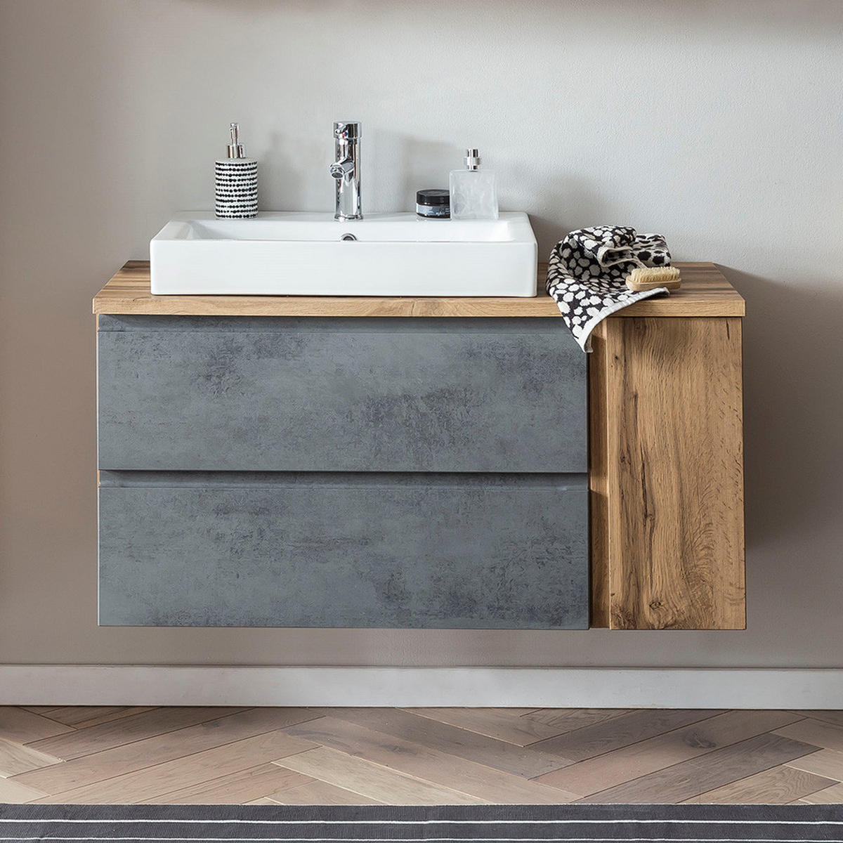 WASCHTISCH Vasto-03 - Braun, Holzwerkstoff (105/66/47cm) - Lomado