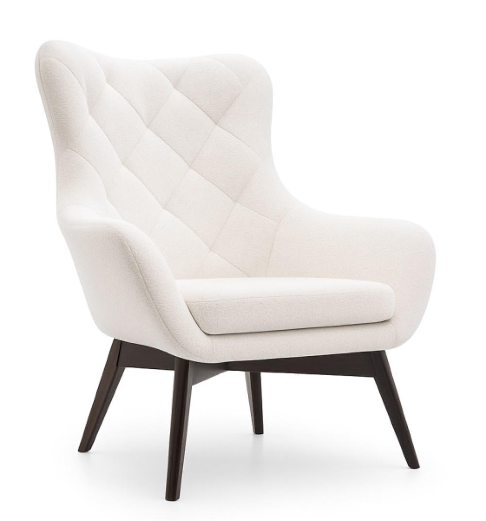 SESSEL Weiß LISA CARO Bequeme Holzbeine - Weiß, Textil (88/108/88cm) - Sepro Meble