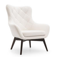 SESSEL Weiß LISA CARO Bequeme Holzbeine - Weiß, Textil (88/108/88cm) - Sepro Meble