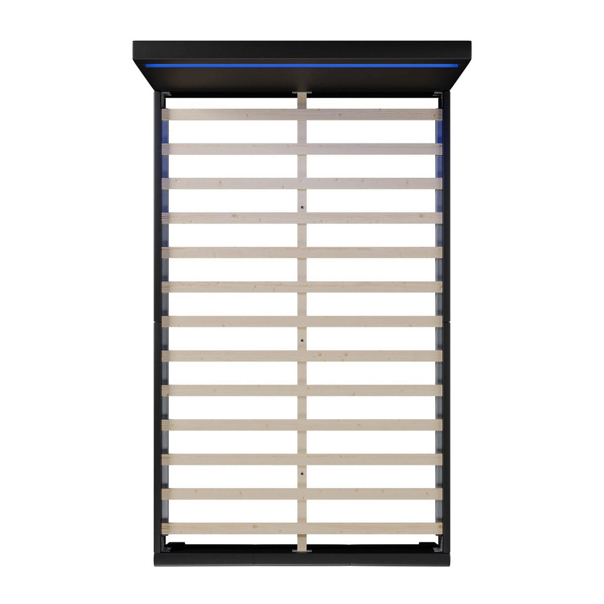 POLSTERBETT Paris mit LED schwarz 120x200cm - Schwarz, Holzwerkstoff (120/200cm) - Juskys